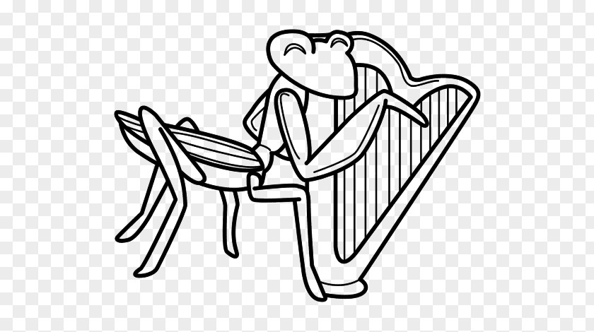 Grasshopper Coloring Book Drawing The Ant And Harp PNG
