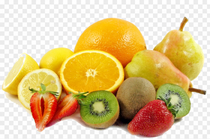 A Pile Of Cut Lemon Orange Strawberry Fruit Juice Breakfast Food PNG