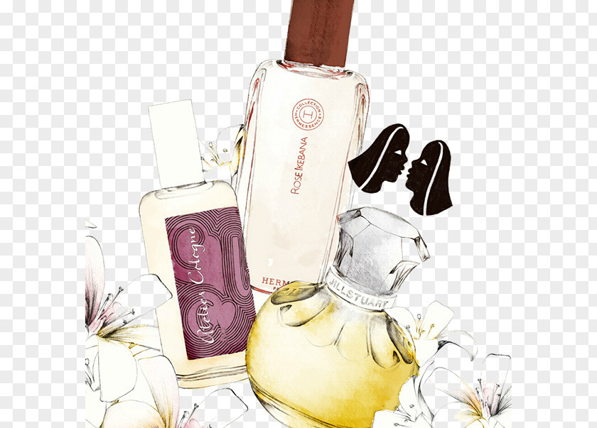 Hand-painted All Kinds Of Brand Name Perfume Illustrator Illustration PNG