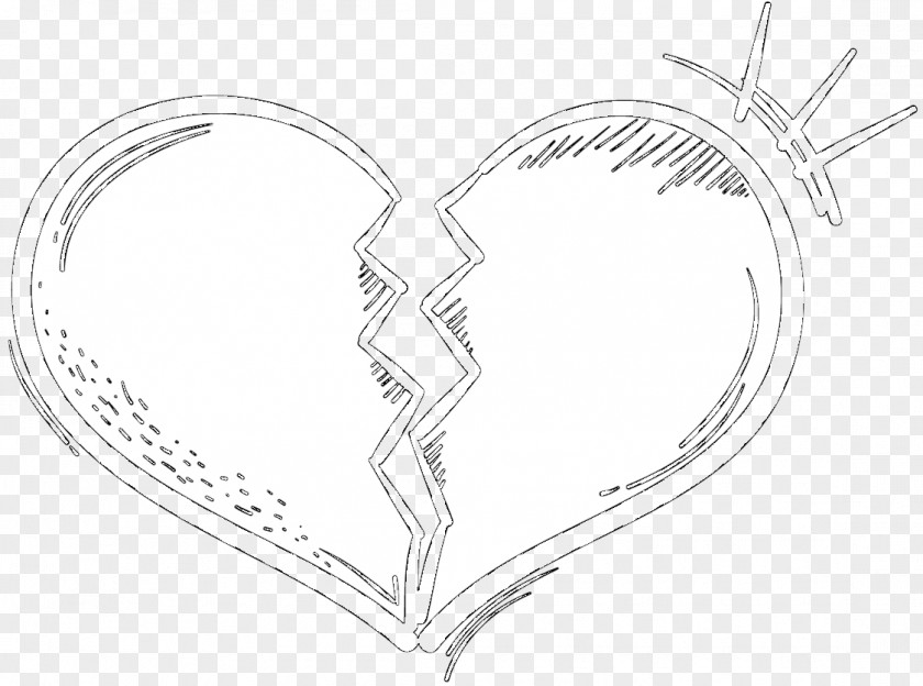 Sketch Heart Line Art Product Design PNG