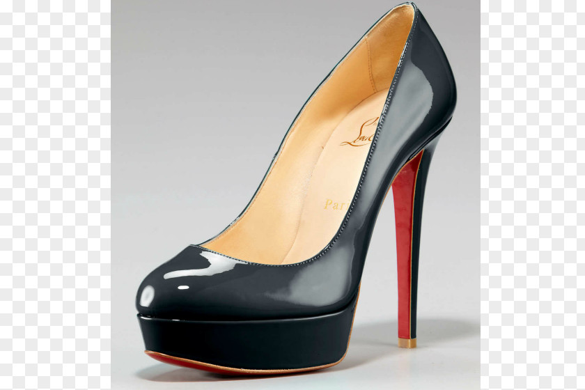 Louboutin Court Shoe Patent Leather Platform Sequin PNG