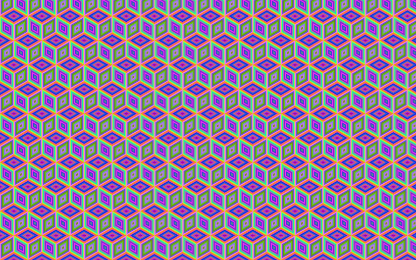 Pattern Isometric Projection Cube PNG