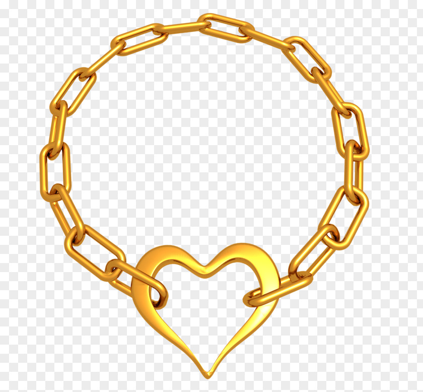 Gold Chain Of Hearts PNG