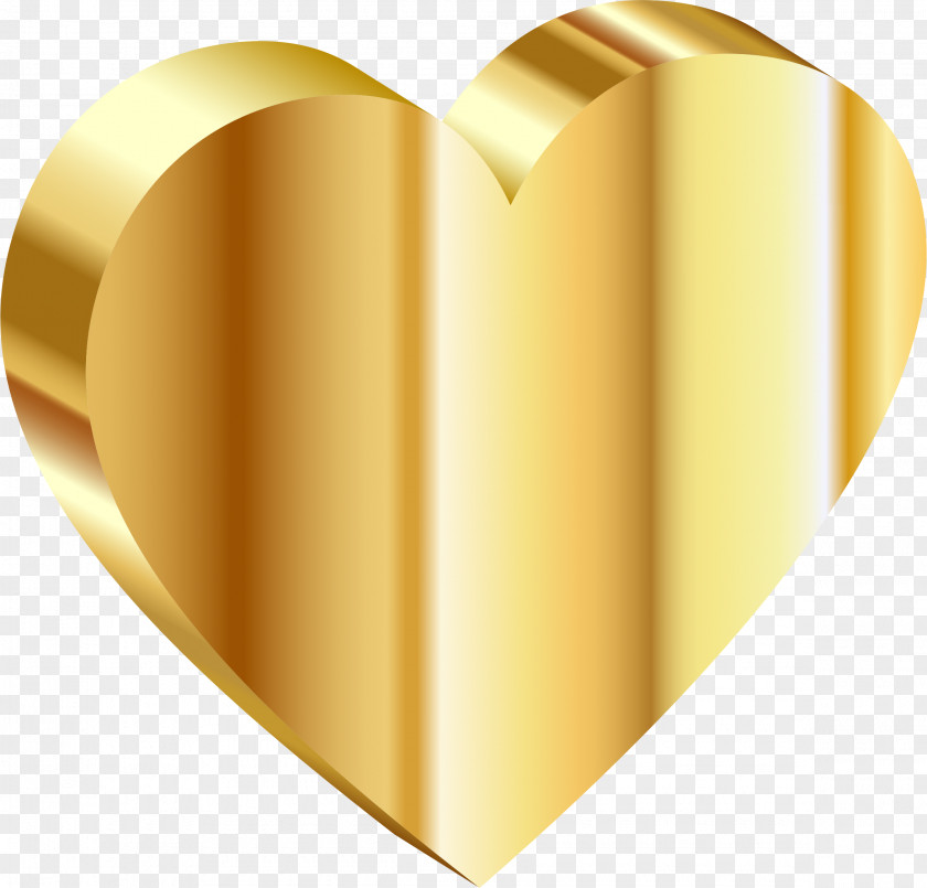 Gold Image Heart 3D Computer Graphics Clip Art PNG