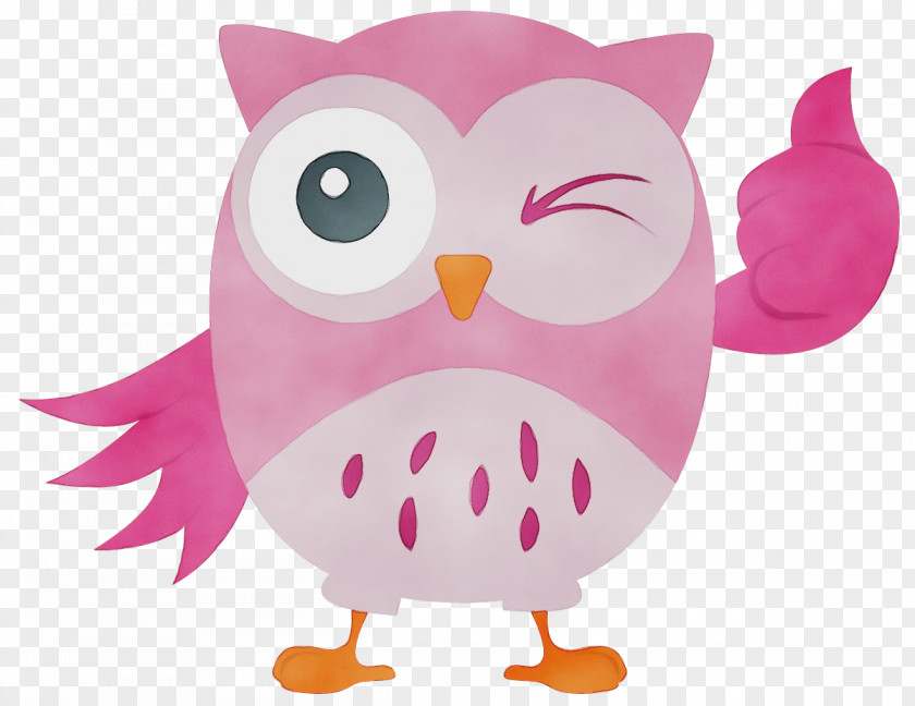 Snowy Owl Animation Bird Pink Cartoon Of Prey PNG