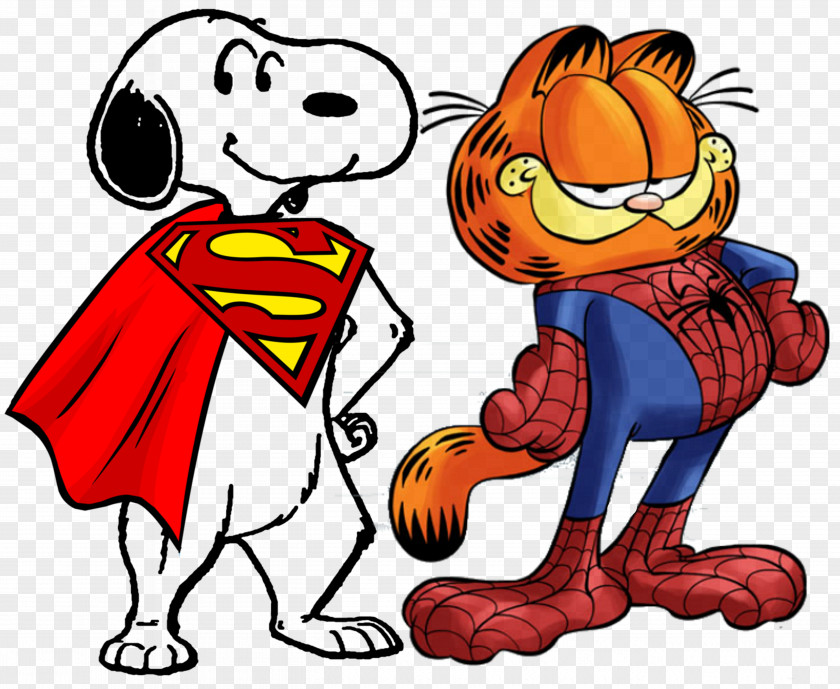 Spiderman Odie Spider-Man Snoopy Garfield Comics PNG