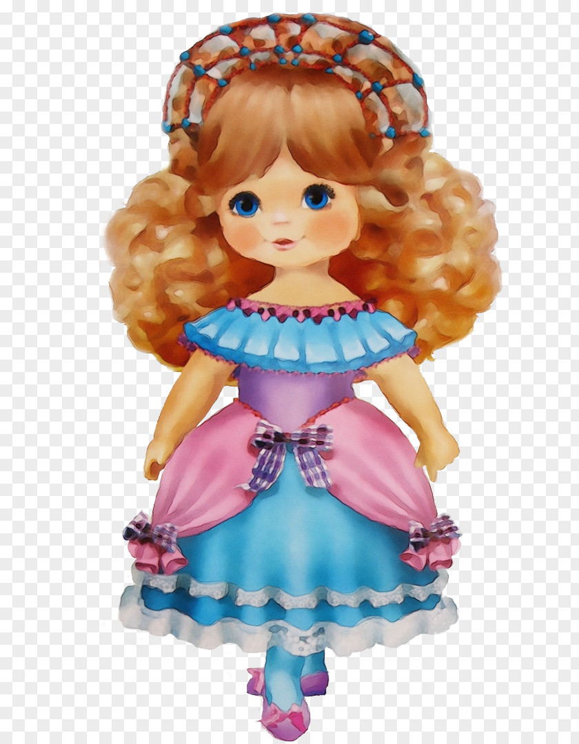Wig Figurine Doll Toy Pink PNG