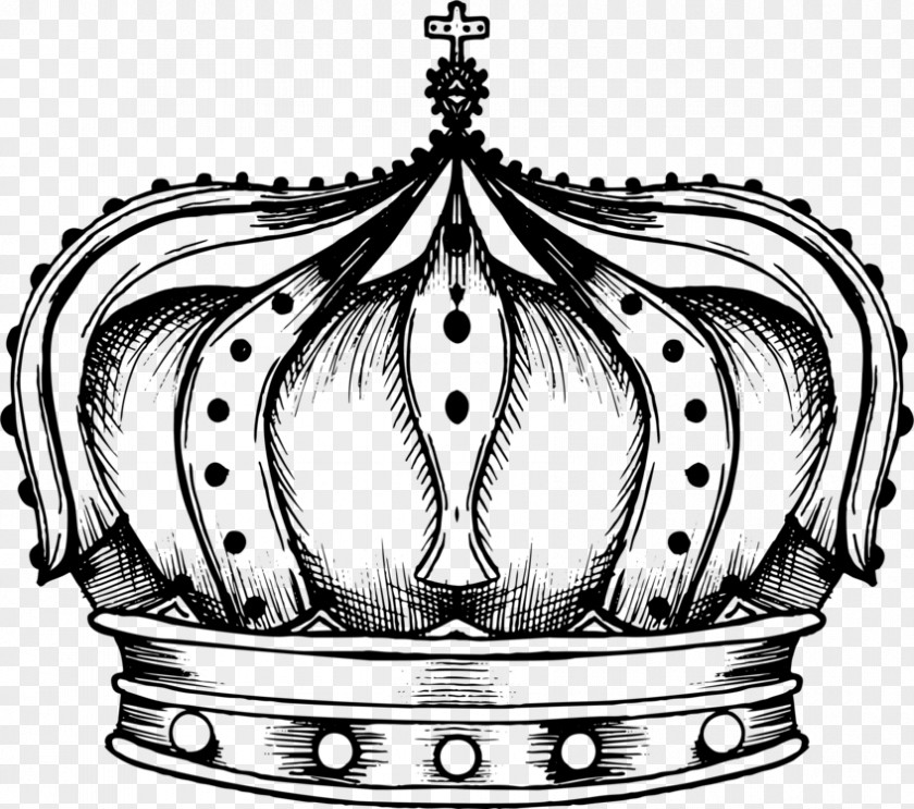 Blackandwhite Metal Cartoon Crown PNG