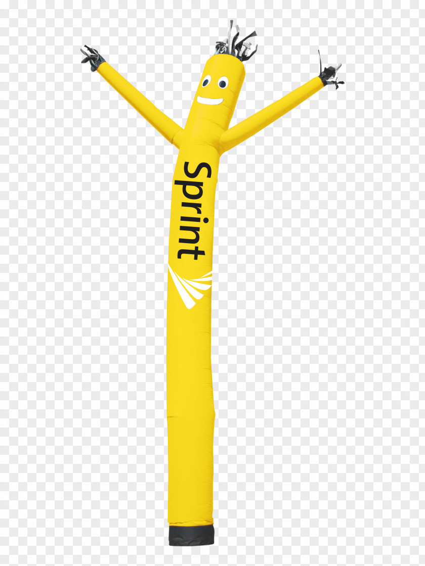 Yellow Dancer Tube Man Sprint Store Grand Opening Inflatable Promotion Advertising PNG