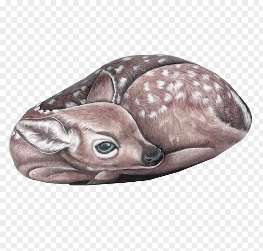 Brown Fresh Deer Decoration Pattern Drawing Painter Painting Stone Art PNG