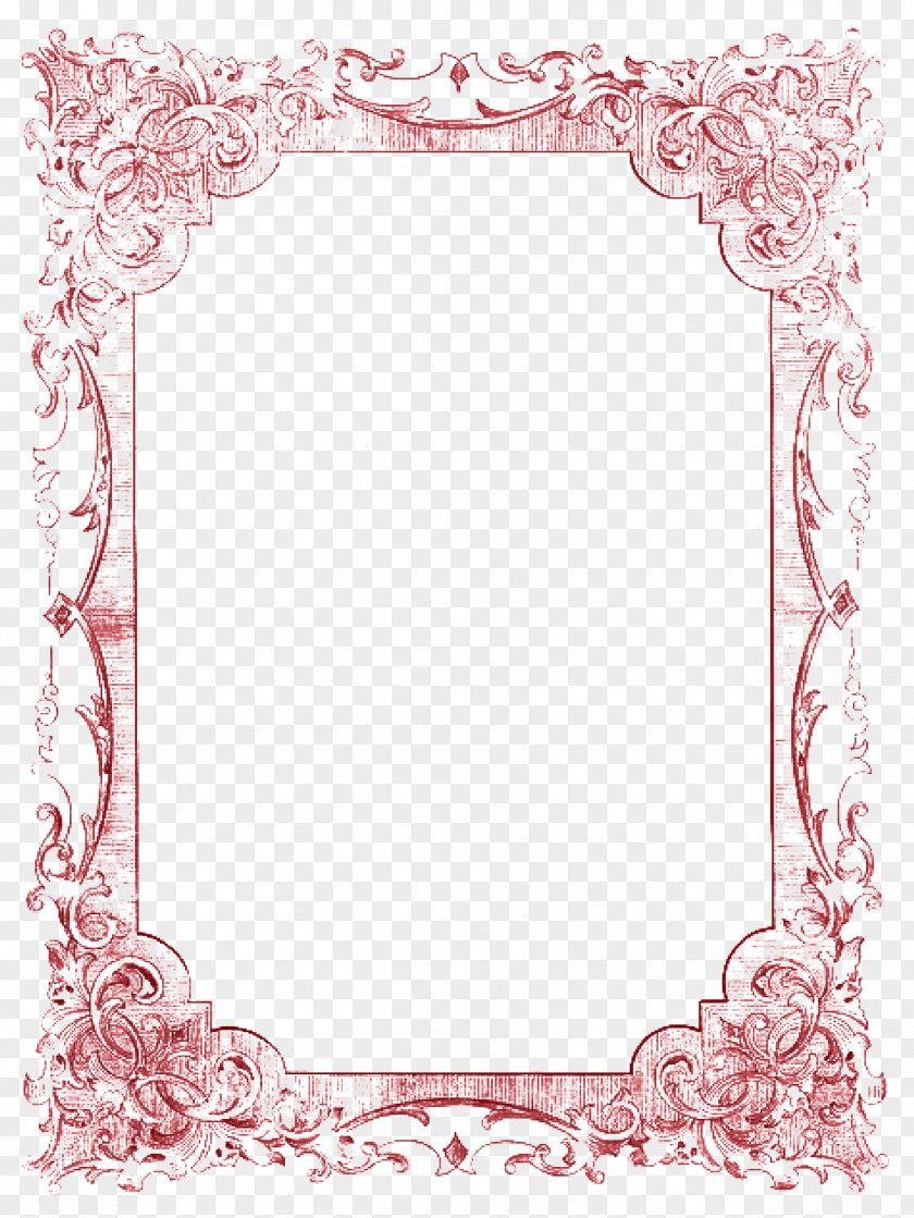 Elegant Red Frame Border Picture Romance Clip Art PNG
