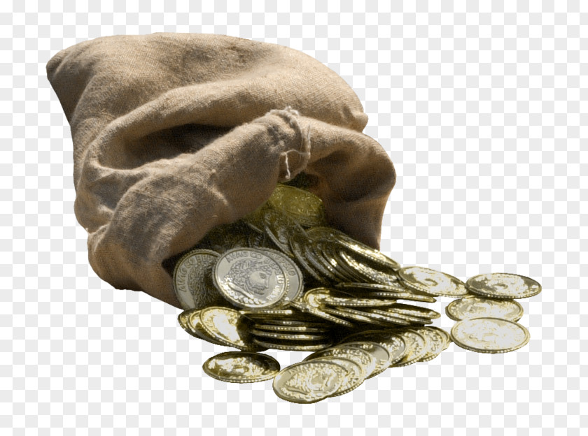 Gold Coins And Bag Coin PNG