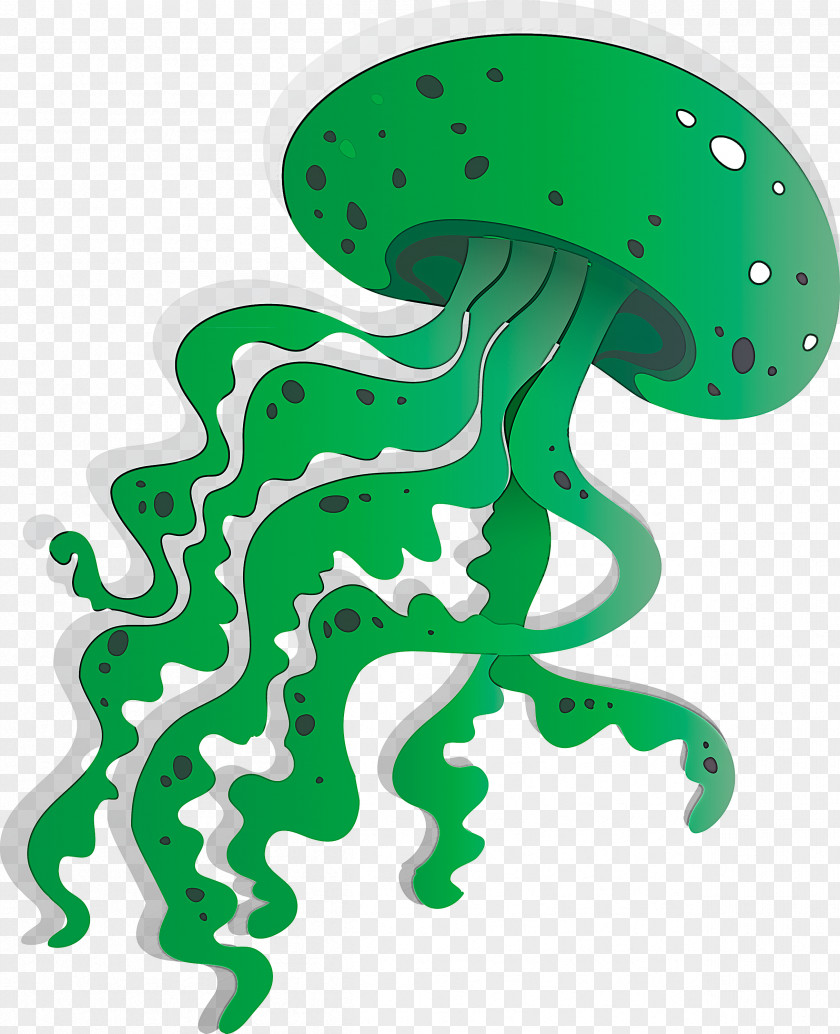 Green Octopus PNG