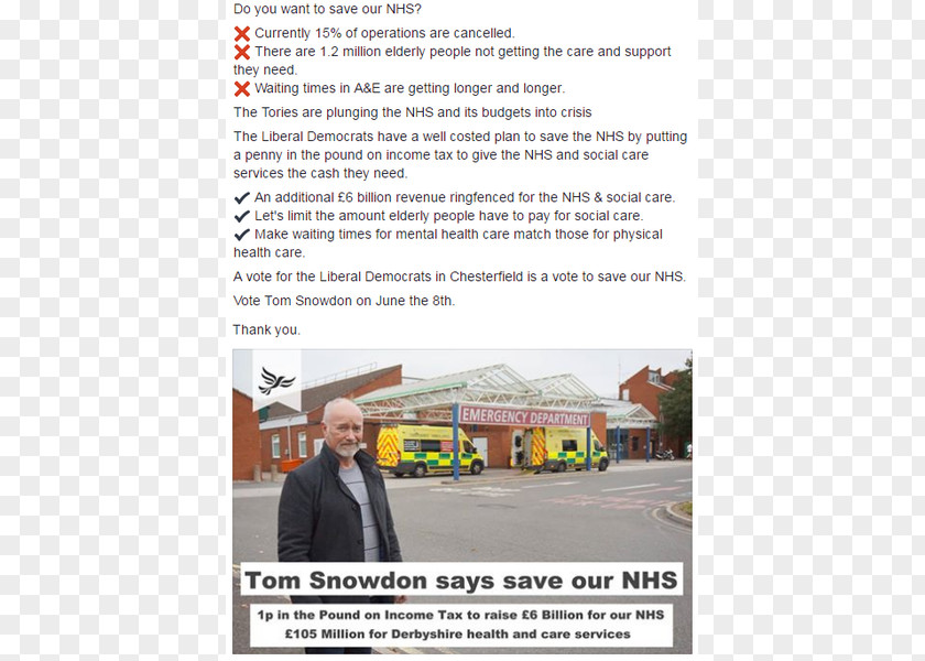 Nhs National Health Service Chesterfield Care Voting Advertising PNG