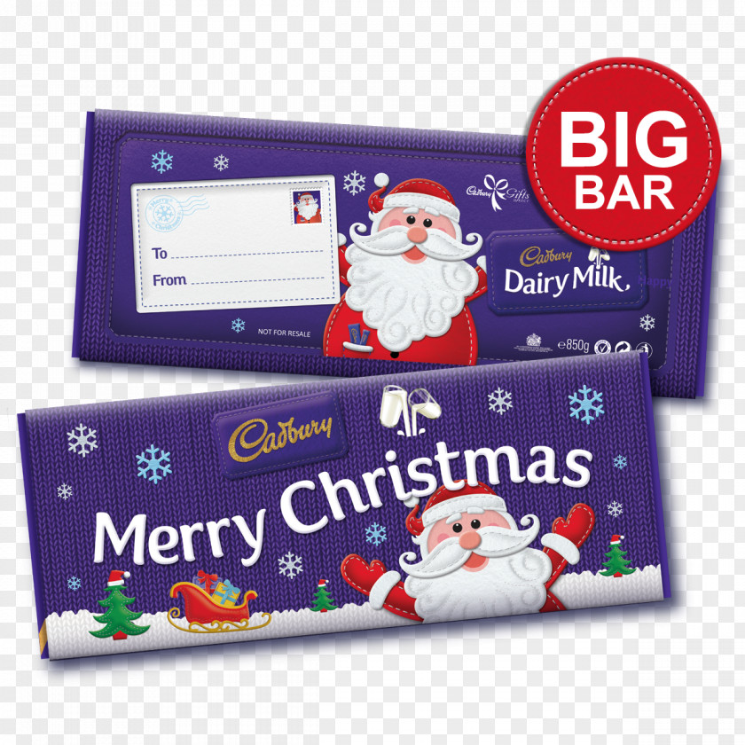 Santa Claus Chocolate Bar Cadbury Dairy Milk Christmas Day PNG