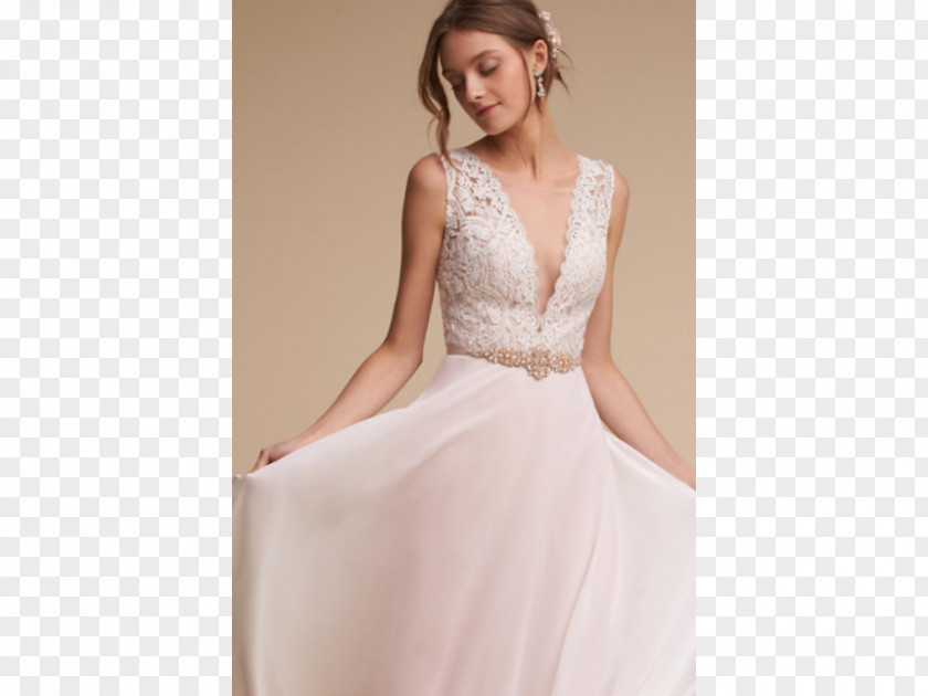Blush Floral Wedding Dress Gown BHLDN Bride PNG