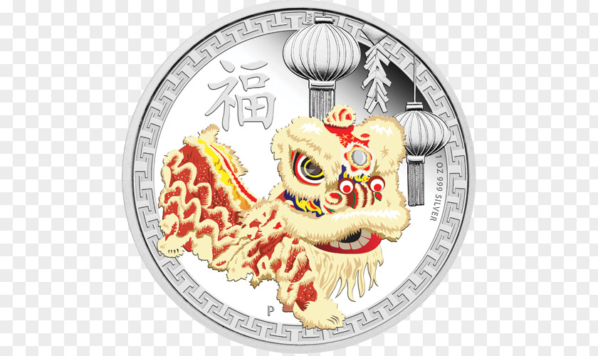Lion Dance Perth Mint Silver Chinese New Year Coin PNG
