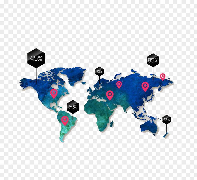 World Map Pattern Globe Infographic PNG