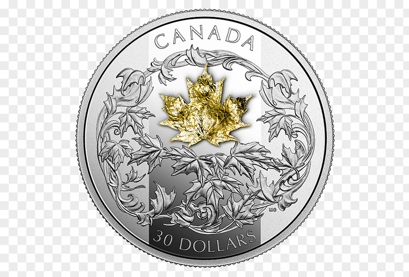 Canada Canadian Gold Maple Leaf Silver Coin Royal Mint PNG