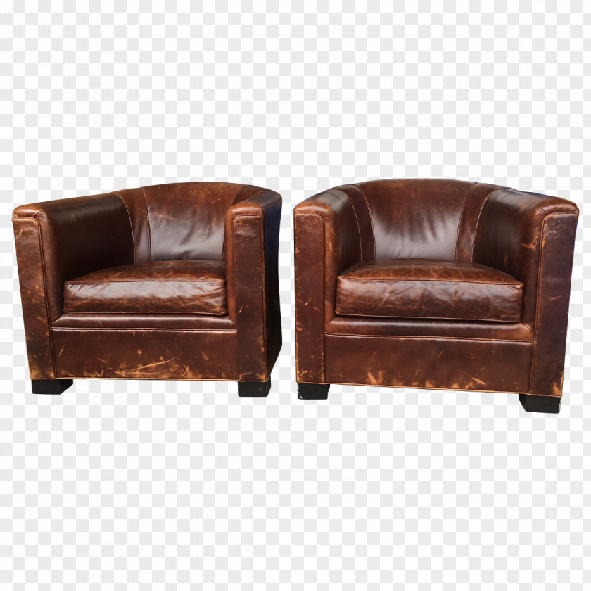 Chair Club Loveseat Leather Couch PNG