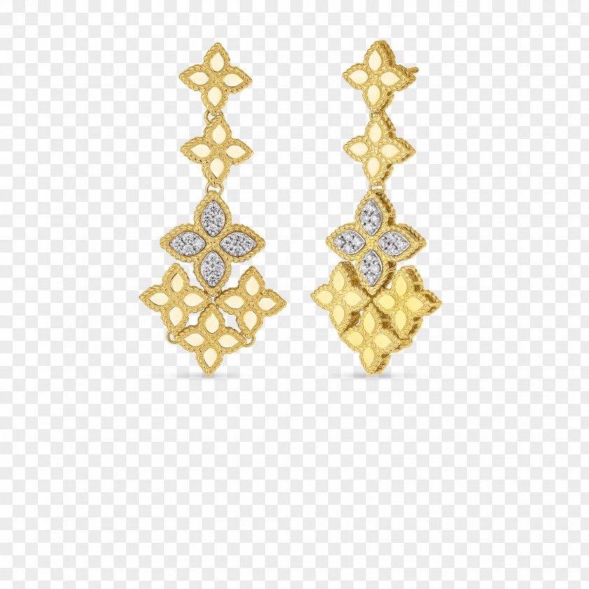 Jewellery Earring Gold Flower Diamond PNG