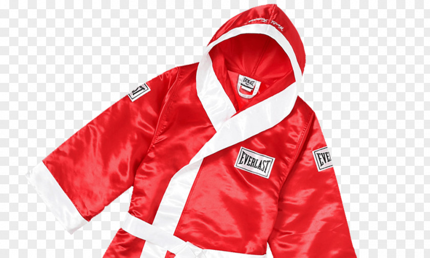 Red Silk Jacket House Hoodie Supreme Everlast Satin Hooded Boxing Robe Glove PNG