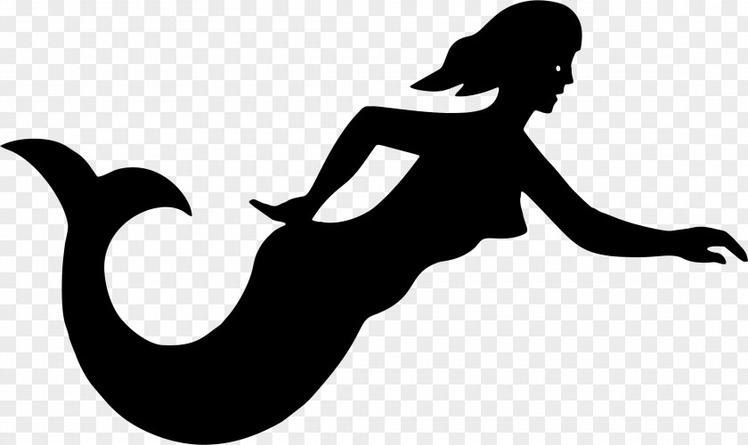 Silhouette Ariel Mermaid PNG