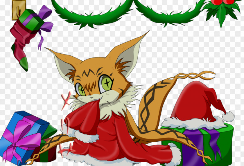 Digimon Tri Cat Christmas Ornament Tree Reindeer PNG