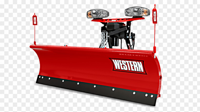 RED LINES Snowplow Plough Western Products Spreader Heavy Machinery PNG