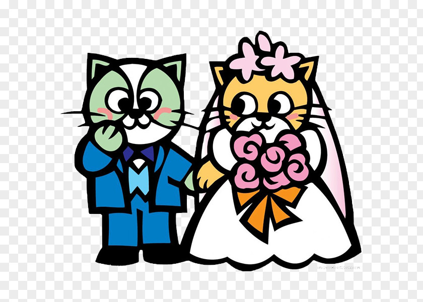 Cartoon Bouquet Couple Cat Significant Other U0e01u0e32u0e23u0e4cu0e15u0e39u0e19u0e0du0e35u0e48u0e1bu0e38u0e48u0e19 PNG