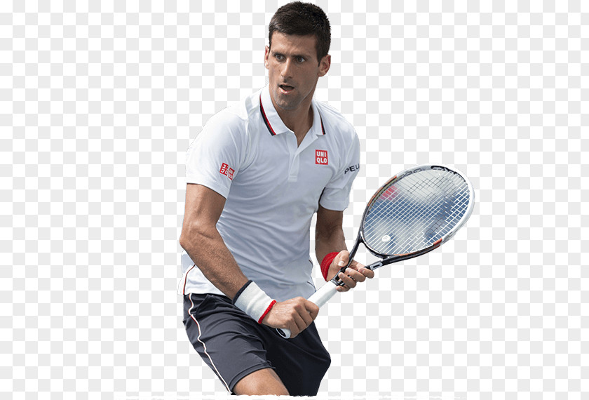 Novak Djokovic Uniqlo PNG Uniqlo, man wearing white polo shirt holding tennis racket clipart PNG
