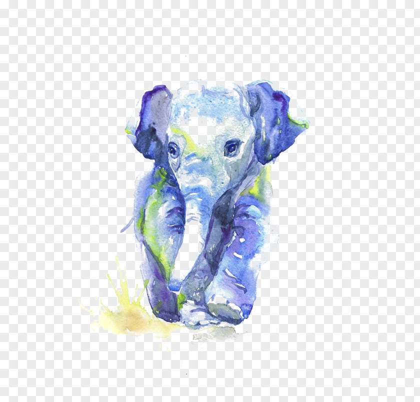 Watercolor Elephant Painting Drawing Infant Sketch PNG