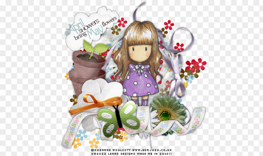 Flower Cartoon Character Doll PNG