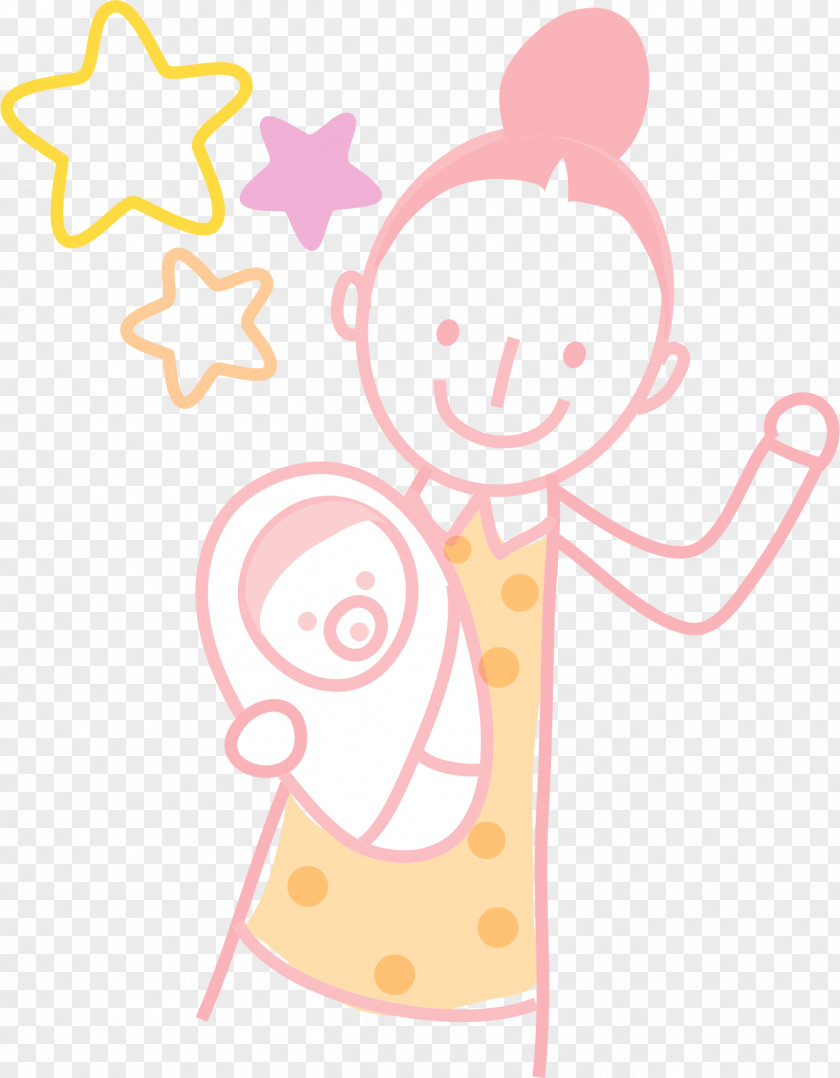 Cartoon Mother And Child Infant Illustration PNG