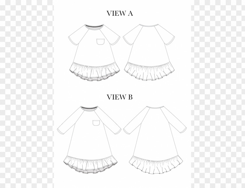 Girls Clothes Pattern Sleeve Dress Outerwear PNG