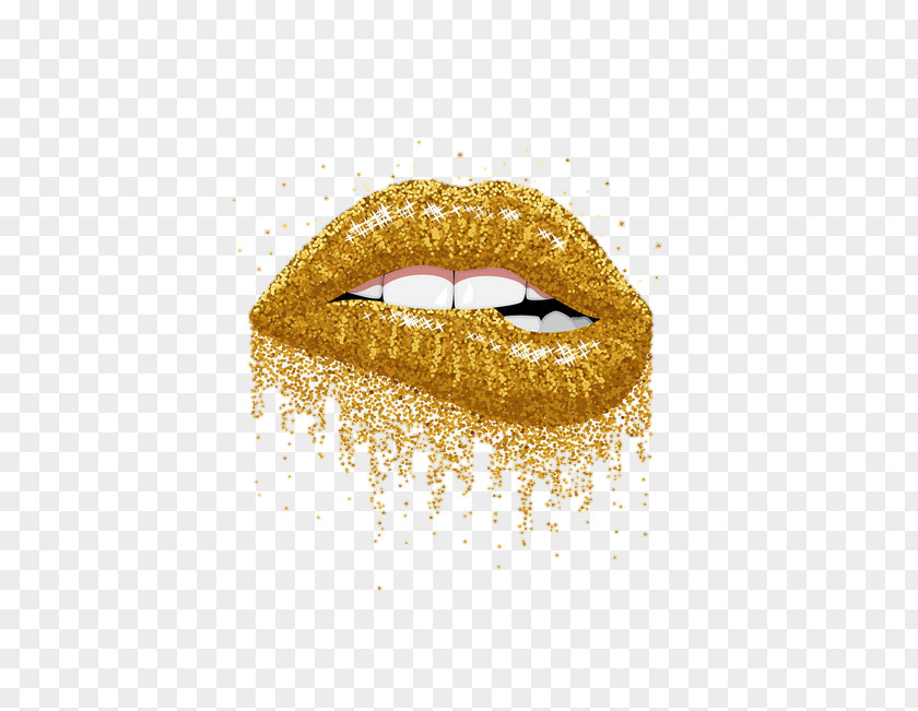 Make Up Vector Graphics Lip Color Gold PNG