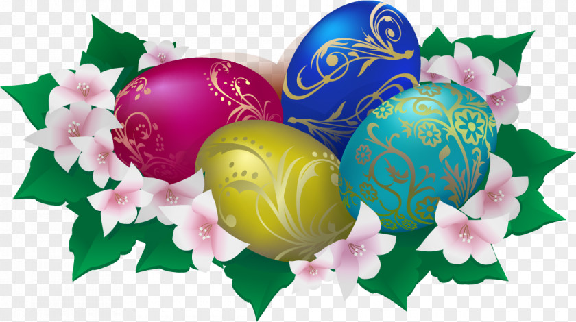 Vector Retro Painted Eggs Paska Icing Easter Kulich Clip Art PNG