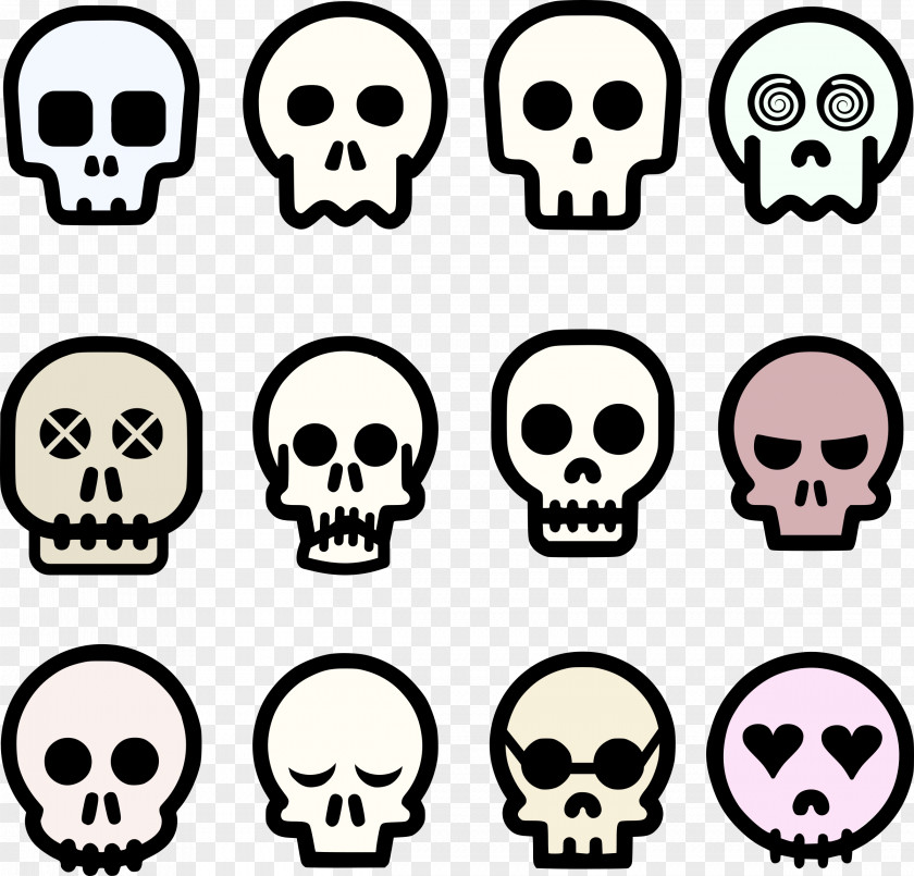 Vector Skull Royalty-free Drawing Cartoon PNG