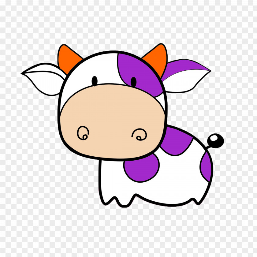 Cartoon Cow Calf Cattle PNG