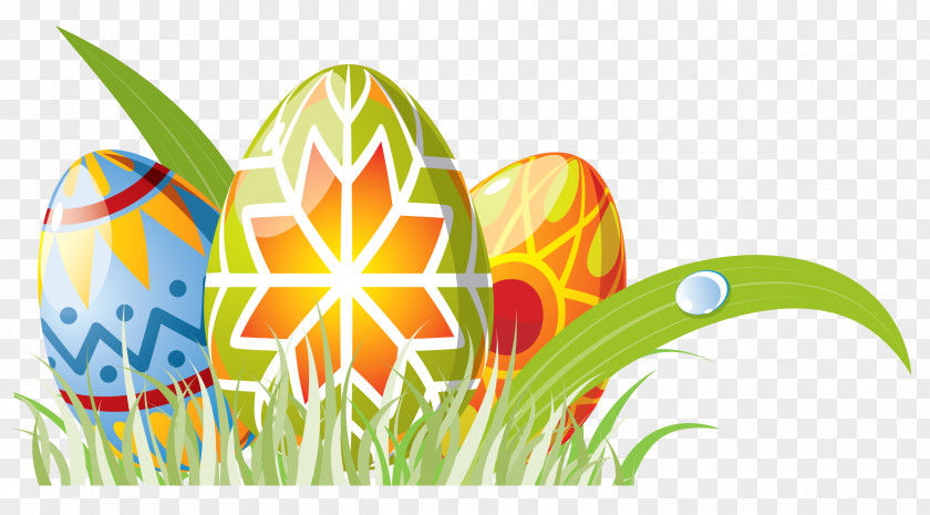 Easter Eggs With Grass Decoration Clipart Bunny Egg Clip Art PNG