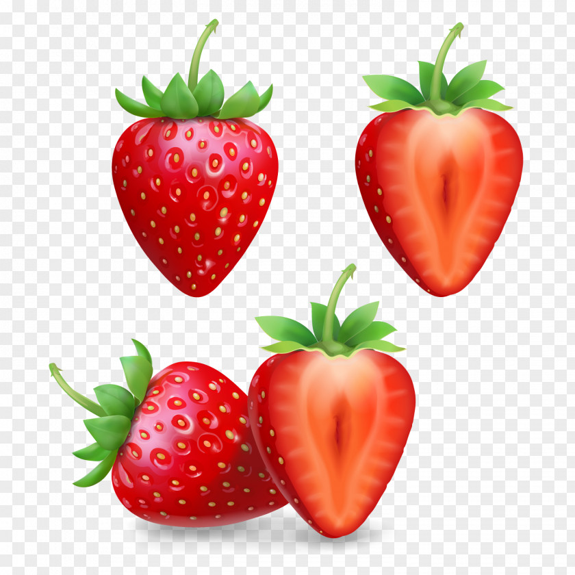 Fresh Red Strawberry Vector Material Smoothie Illustration PNG