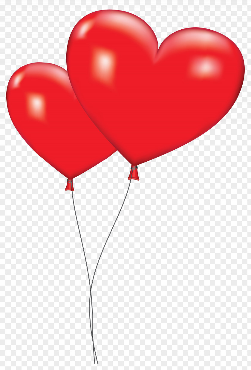 Red Heart Pictures Gas Balloon Valentines Day Clip Art PNG