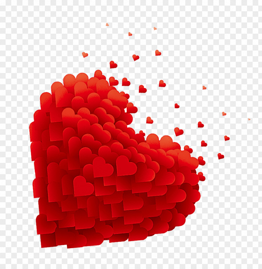 Red Heart Valentine's Day Poster PNG