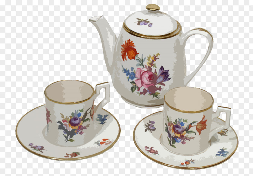 Tea Set Coffee Teapot Teacup PNG