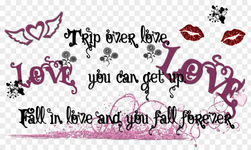 Valentine's Day Wordart Calligraphy Love Text Font PNG