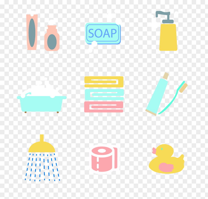 Vector Bath Elements Personal Care Clip Art PNG