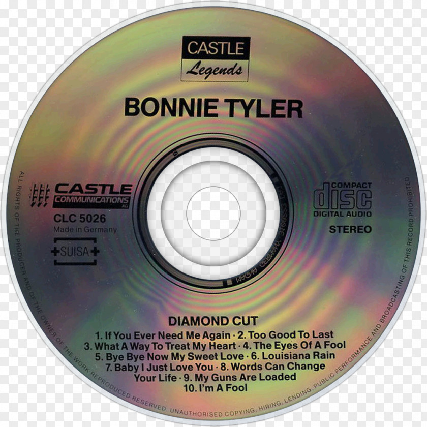 Bonnie Tyler Compact Disc Diamond Cut Album Faster Than The Speed Of Night Greatest Hits PNG