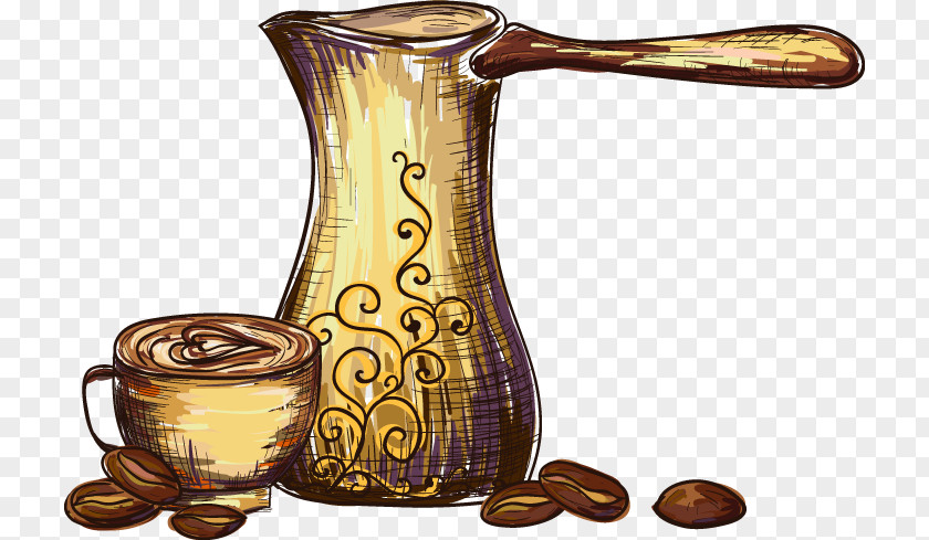 Coffee Cup Bean Design PNG