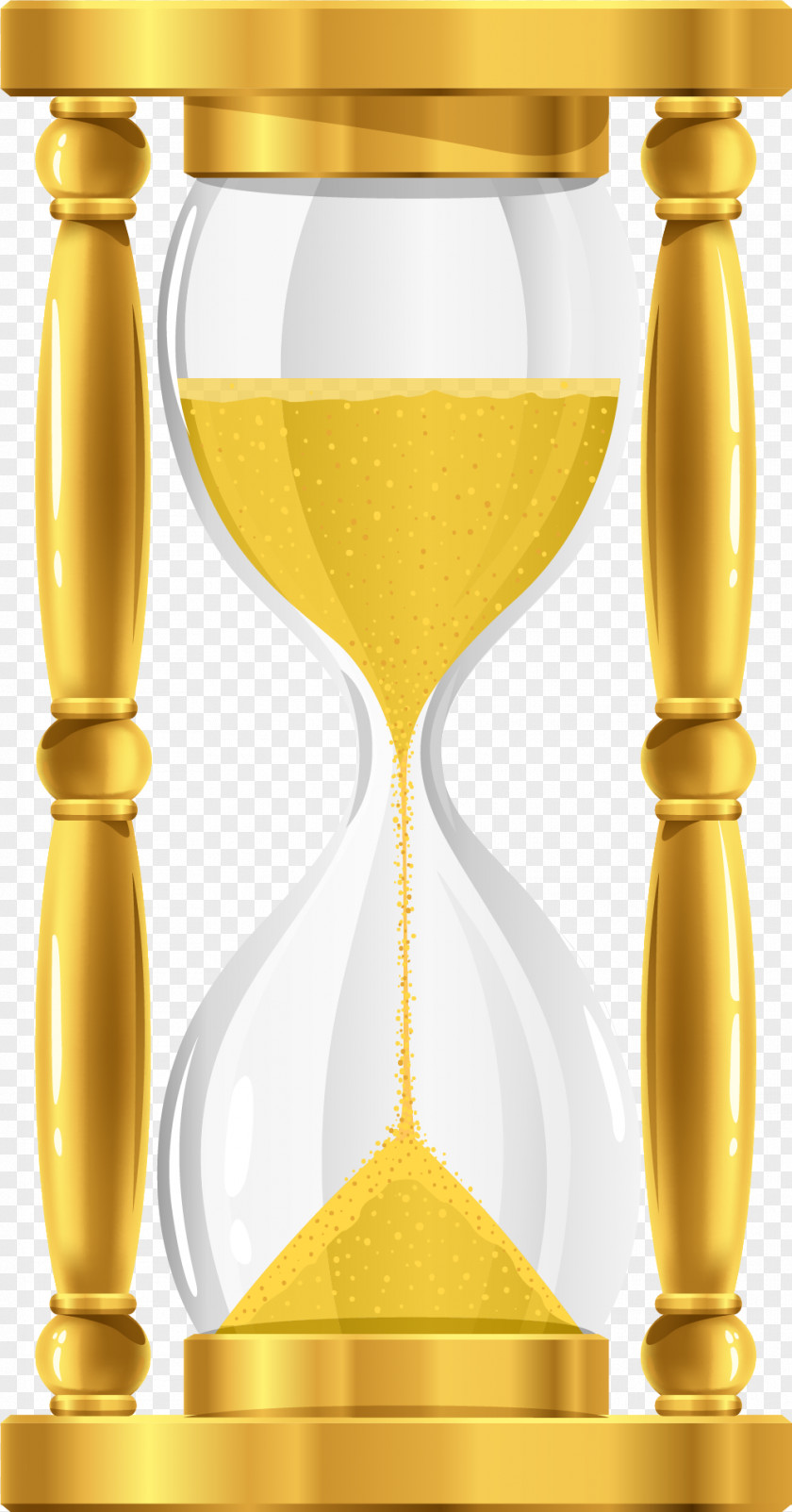 Hand Painted Yellow Hourglass Sand PNG