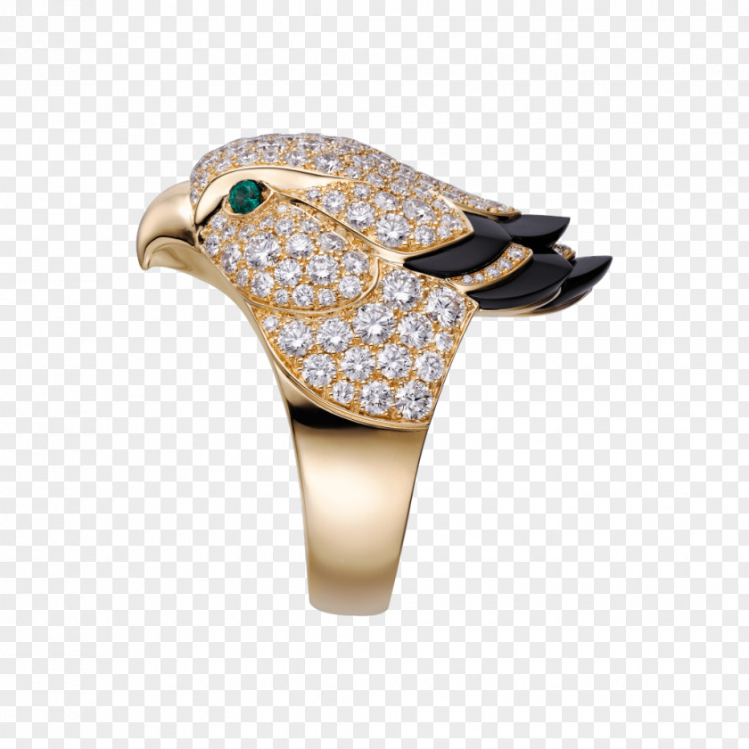Ring Gold Emerald Diamond Carat PNG
